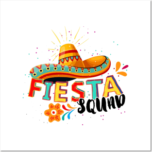 Fiesta Squad Sombrero Mexico Party Cinco De Mayo Matching Posters and Art